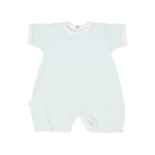 Paty Knit Ruffle Hem Bubble in Mint/Pink