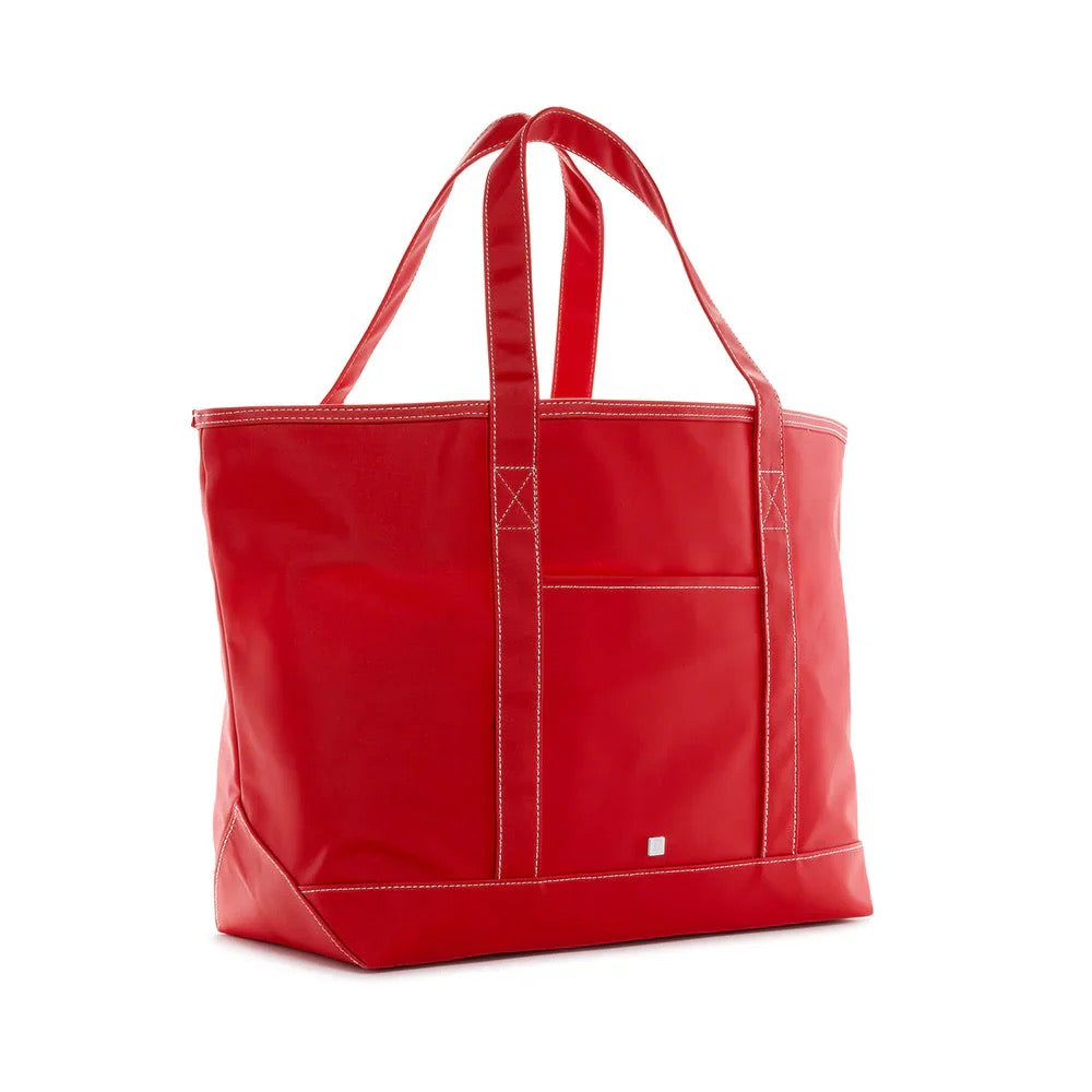 Maxi Tote- Coated Canvas Large Red
