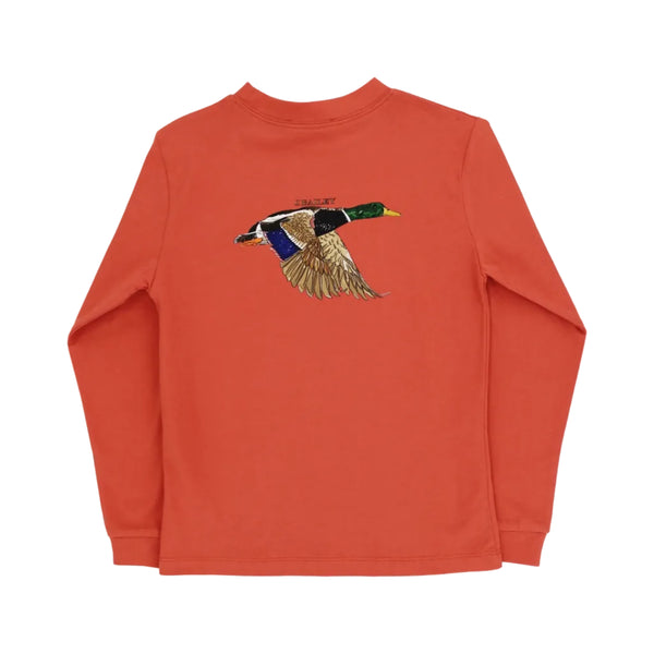 Long Sleeve Logo Tee- Mallard/Rust