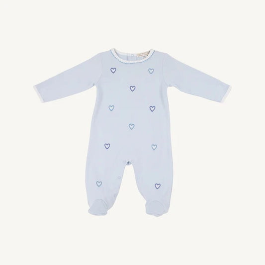 Rock Me Romper - Embroidery Buckhead Blue/Hearts