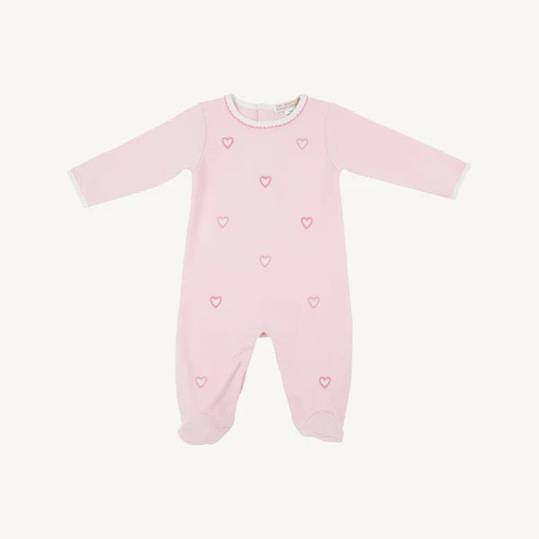 Rock Me Romper - Embroidery Palm Beach Pink/Hearts