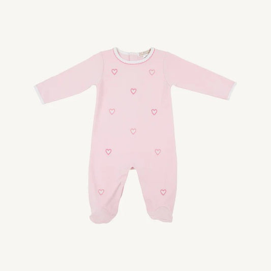 Rock Me Romper - Embroidery Palm Beach Pink/Hearts