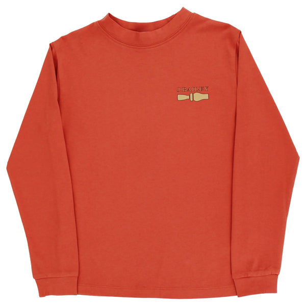 Long Sleeve Logo Tee- Mallard/Rust