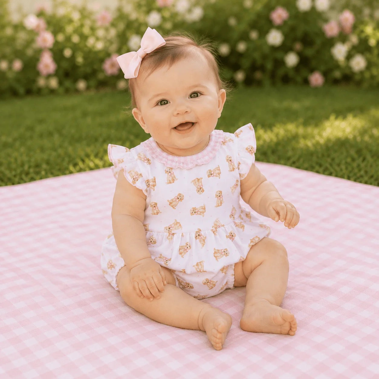 Sweet Golden Print Bubble- Pink