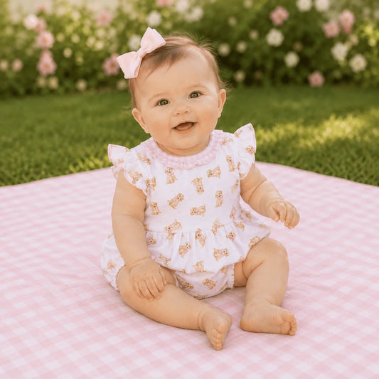 Sweet Golden Print Bubble- Pink
