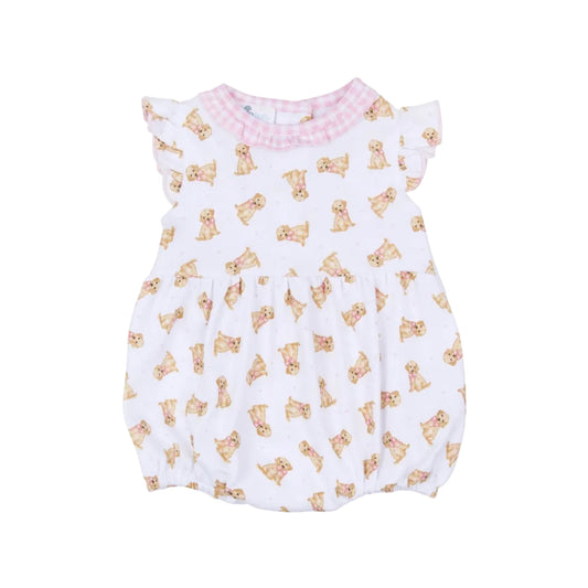 Sweet Golden Print Bubble- Pink