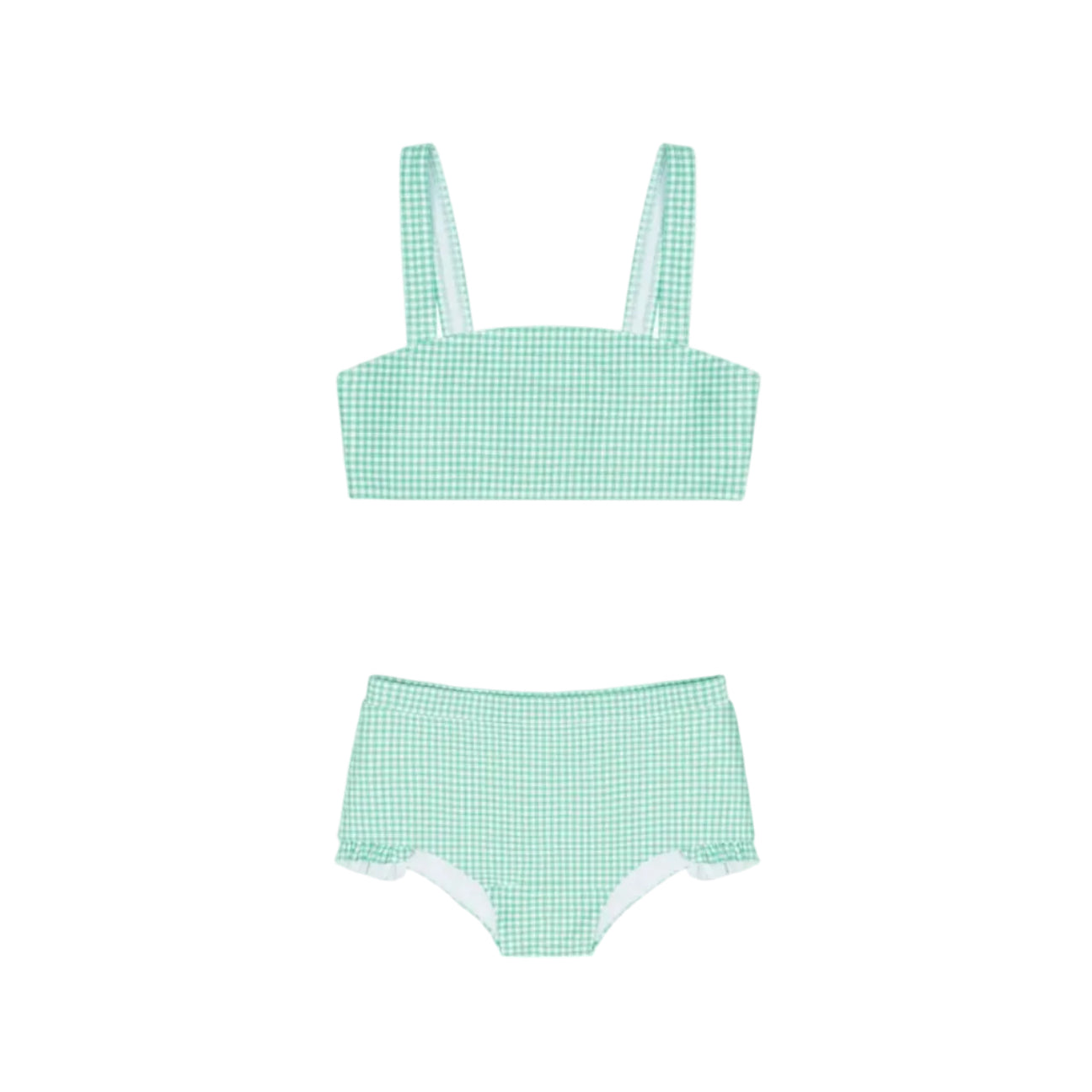 Girls Gustavia Gingham Bandeau Bikini and Swim Shorts