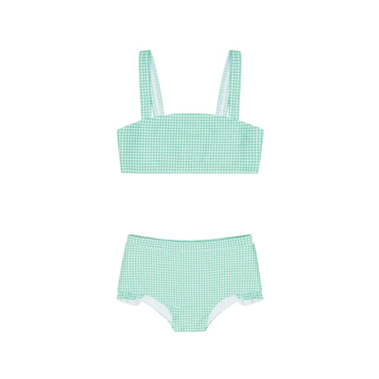 Girls Gustavia Gingham Bandeau Bikini and Swim Shorts