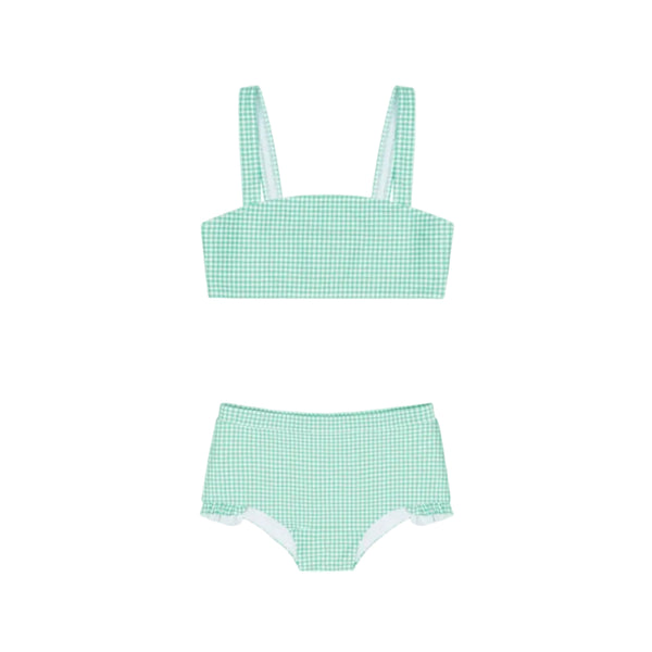 Girls Gustavia Gingham Bandeau Bikini and Swim Shorts