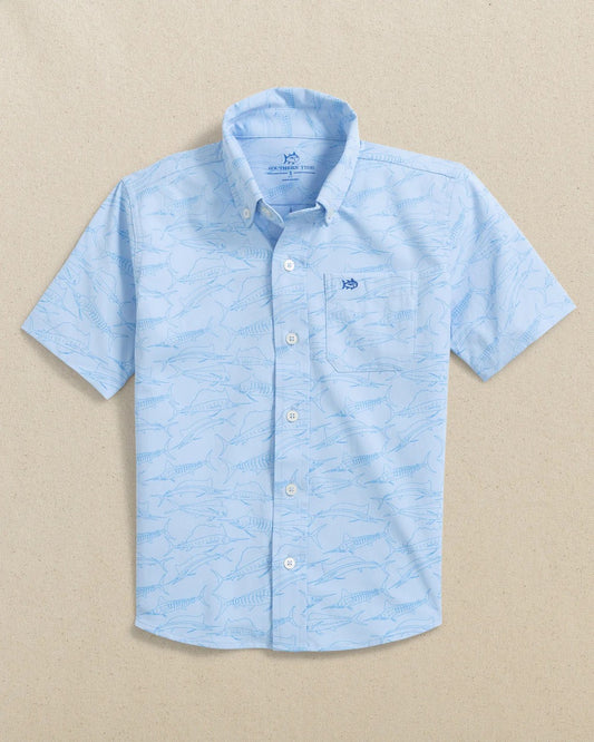 Youth Short Sleeve IC Game Fish Sportshirt Cerulean