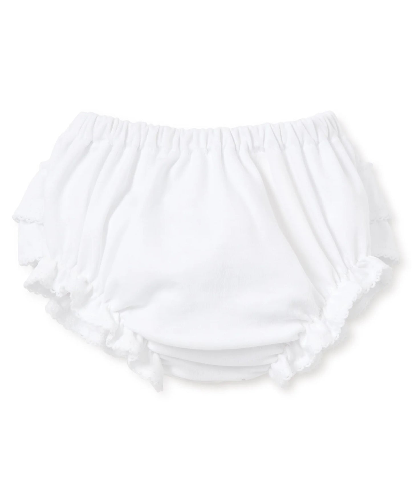 White Kissy Basics Ruffle Diaper Cover