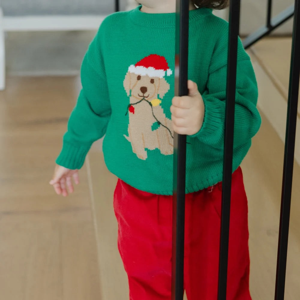 Crew Neck Sweater, Christmas Lab/Kelly