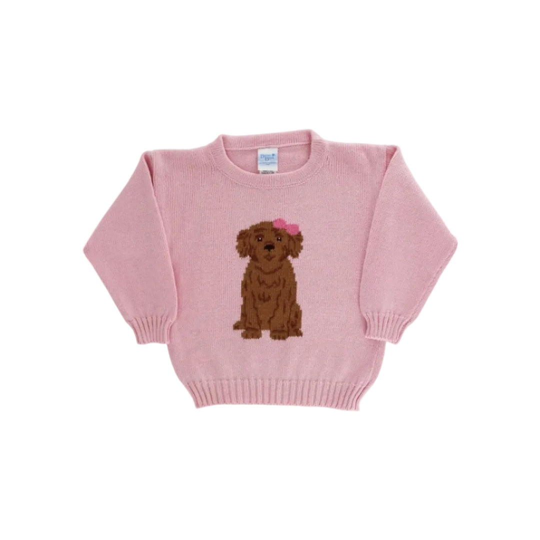 Crew Neck Sweater, Doodle on Pink