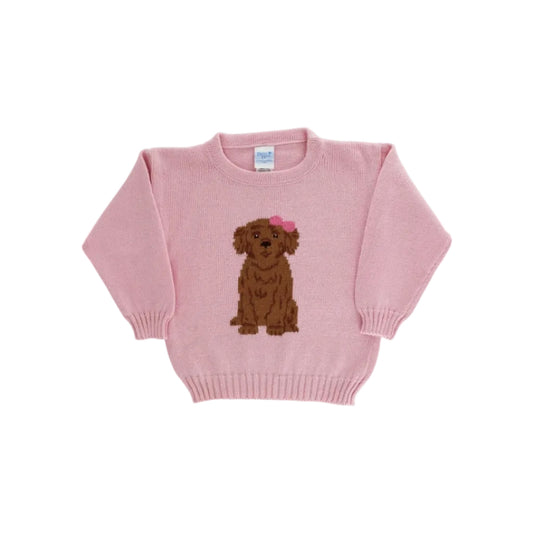 Crew Neck Sweater, Doodle on Pink