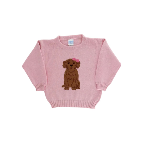 Crew Neck Sweater, Doodle on Pink