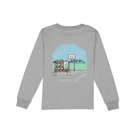 Boys Basketball LS Light Heather Grey