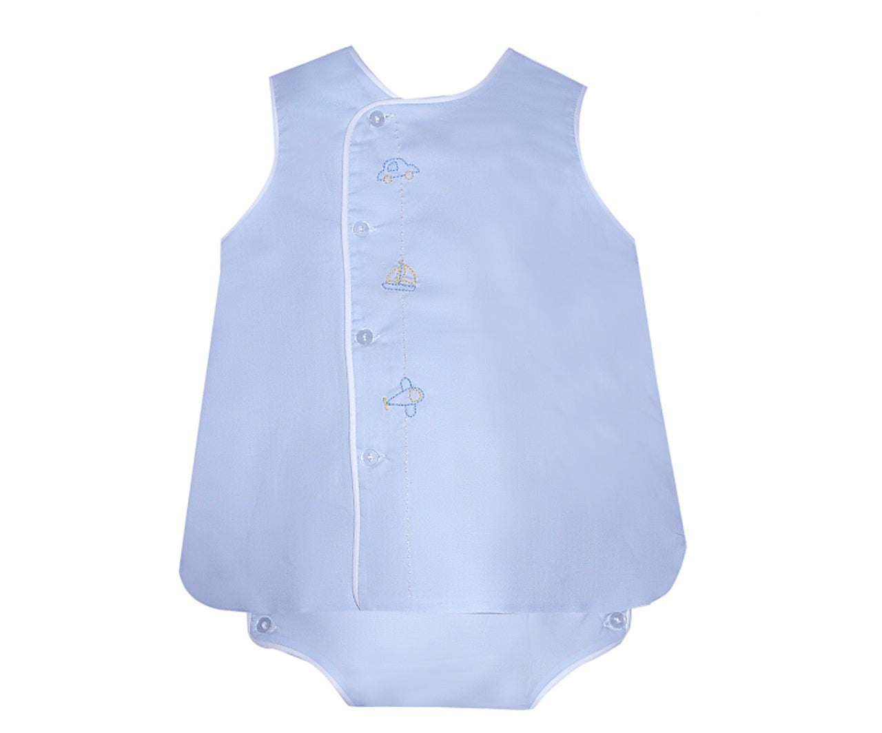 Blue Blanche Boy Diaper Set Transportation