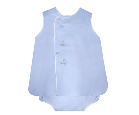 Blue Blanche Boy Diaper Set Transportation