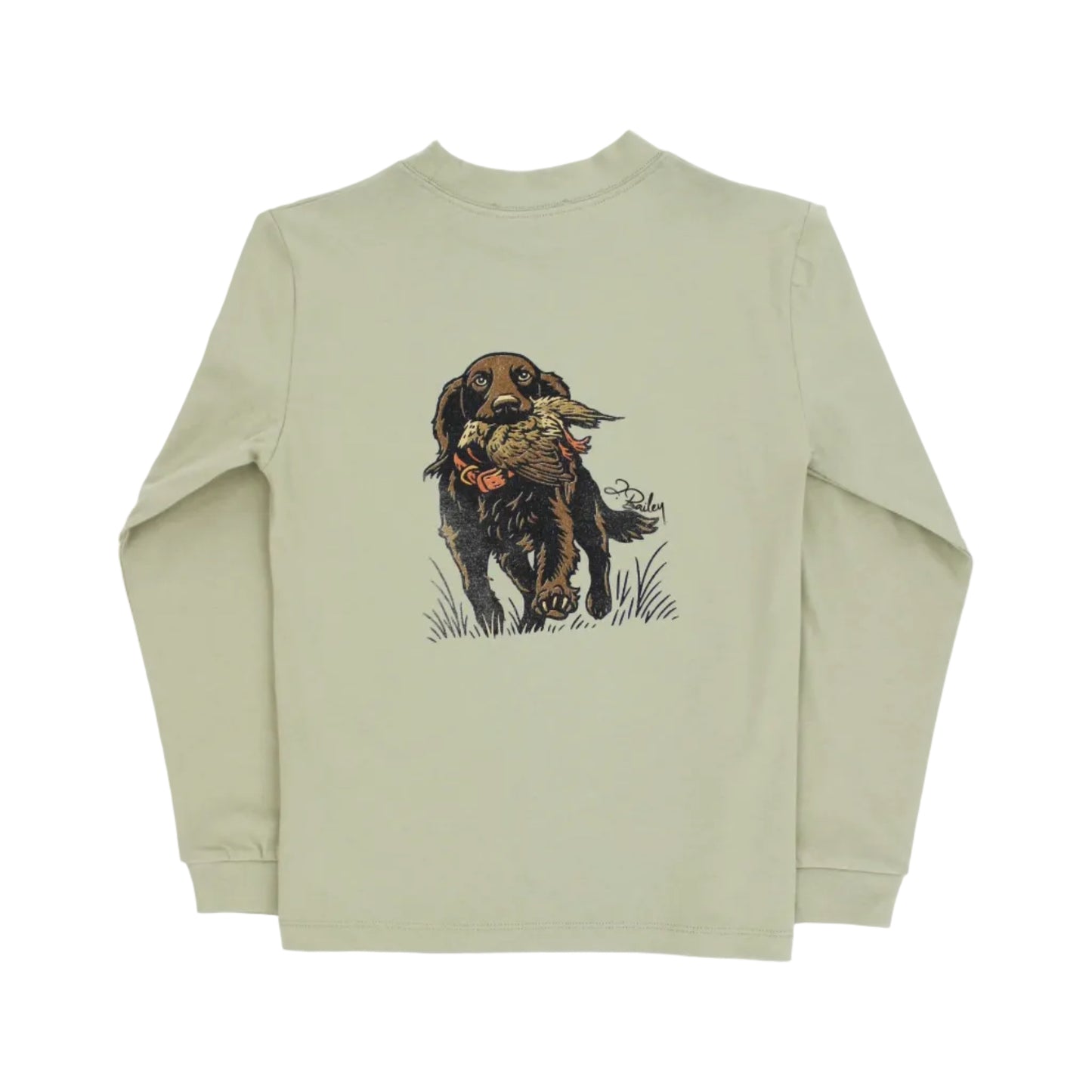 Long Sleeve Logo Tee- Spaniel/Pistachio