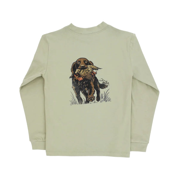Long Sleeve Logo Tee- Spaniel/Pistachio