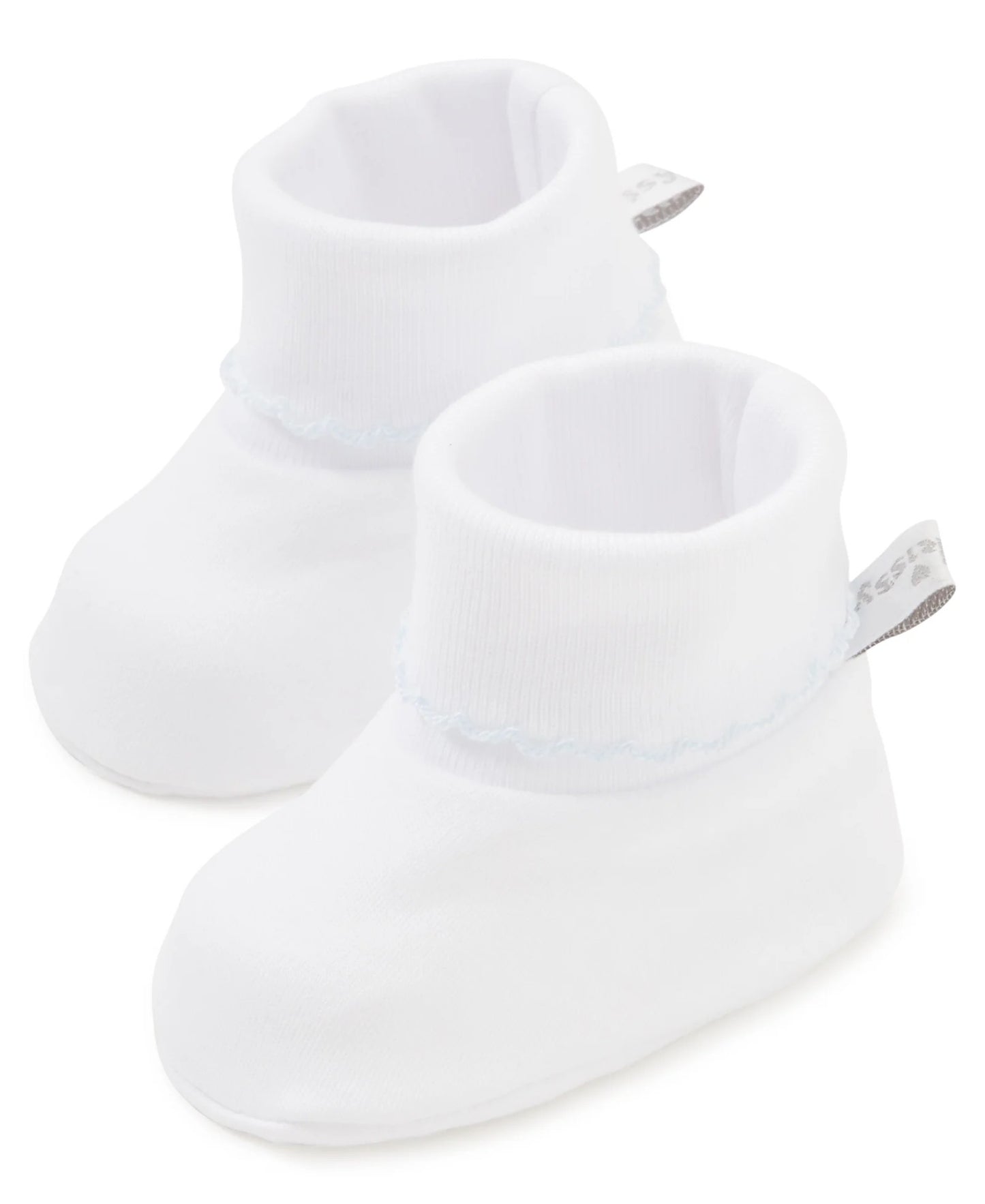 White/Blue Kissy Basics Booties