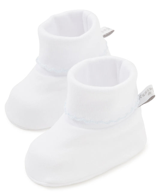 White/Blue Kissy Basics Booties
