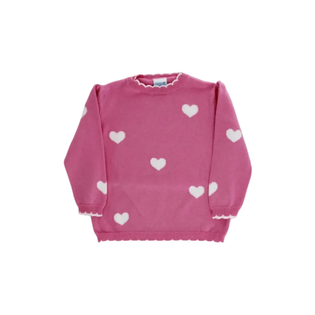 Crew Neck Sweater, Heart Print