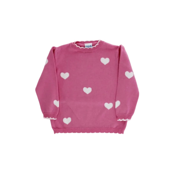 Crew Neck Sweater, Heart Print