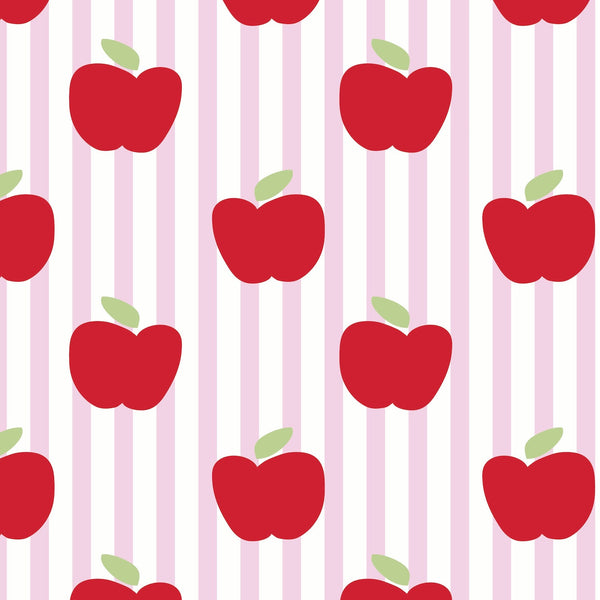 Emery Girls' Short Set - Schoolhouse Apples Pink