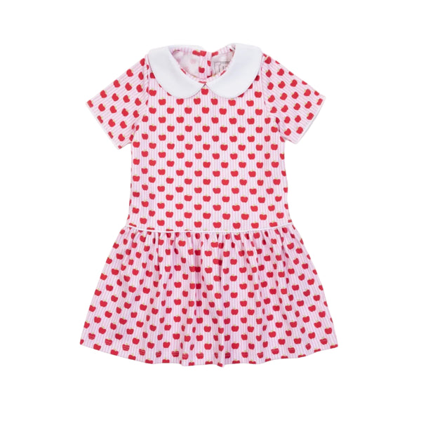 Libby Girls' Dress - Schoolhouse Apples Pink
