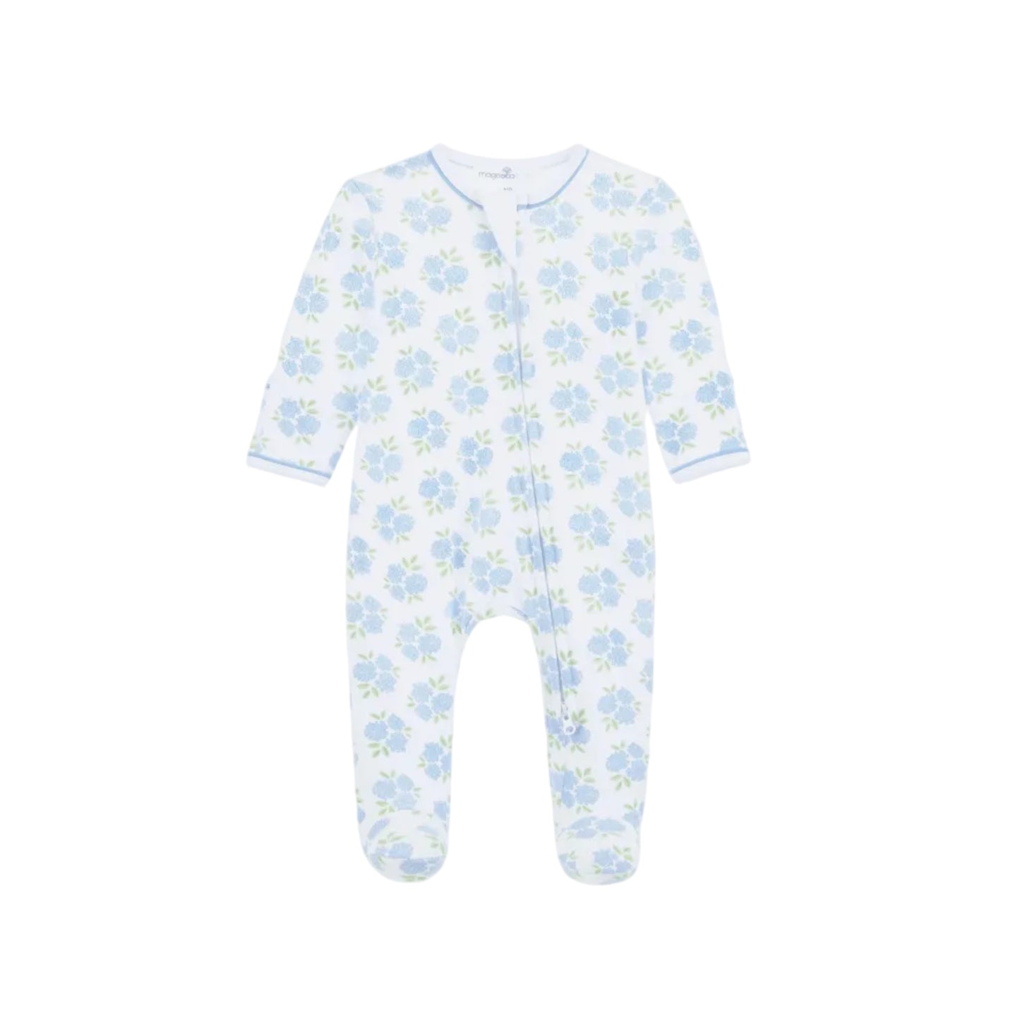 Dreamy Hydrangeas Print Zip Footie