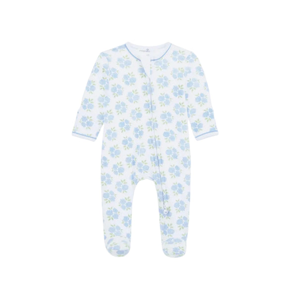 Dreamy Hydrangeas Print Zip Footie