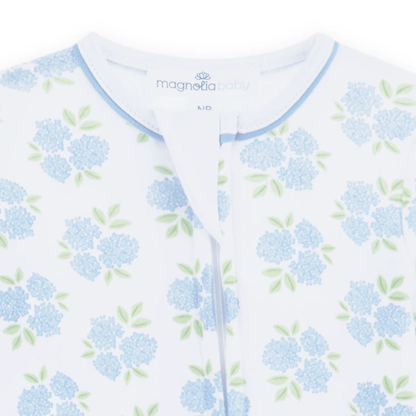 Dreamy Hydrangeas Print Zip Footie