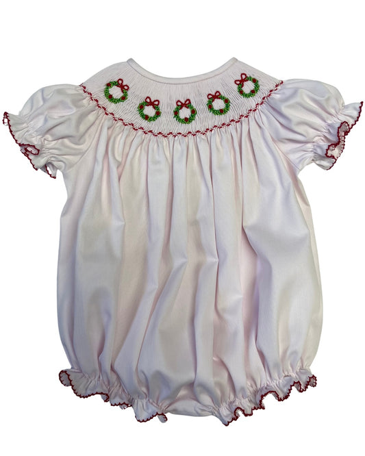 Emmie Christmas Wreath Smock Bishop Bubble