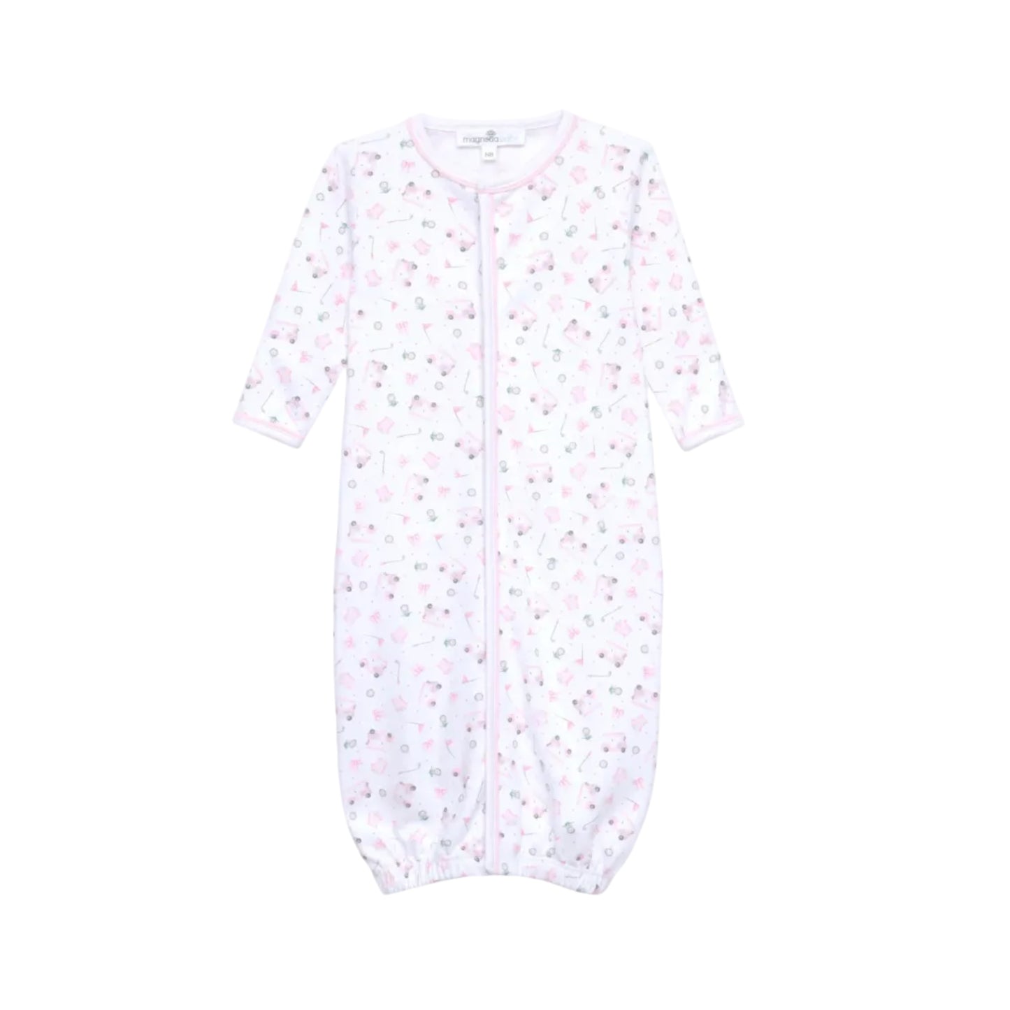 Little Golfer Print Ruffle Converter- Pink