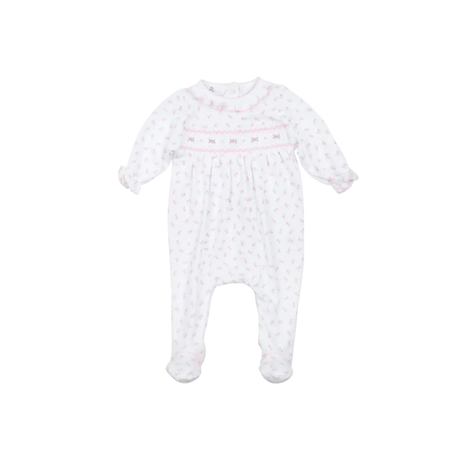 Juliette's Classics Pink Smocked Print Footie