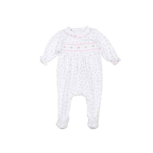 Juliette's Classics Pink Smocked Print Footie