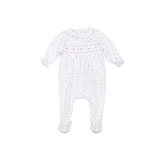 Juliette's Classics Pink Smocked Print Footie