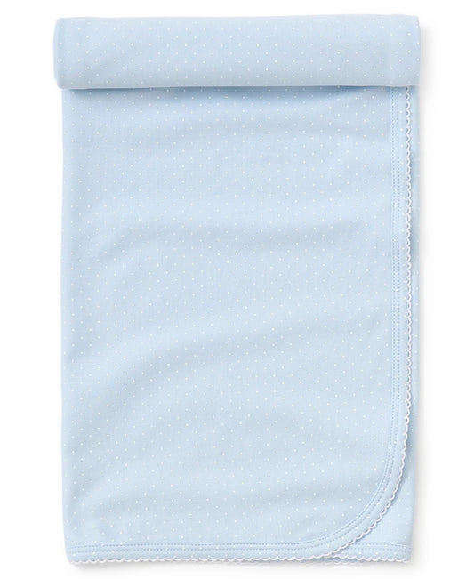 Light Blue/White New Kissy Dots Print Blanket