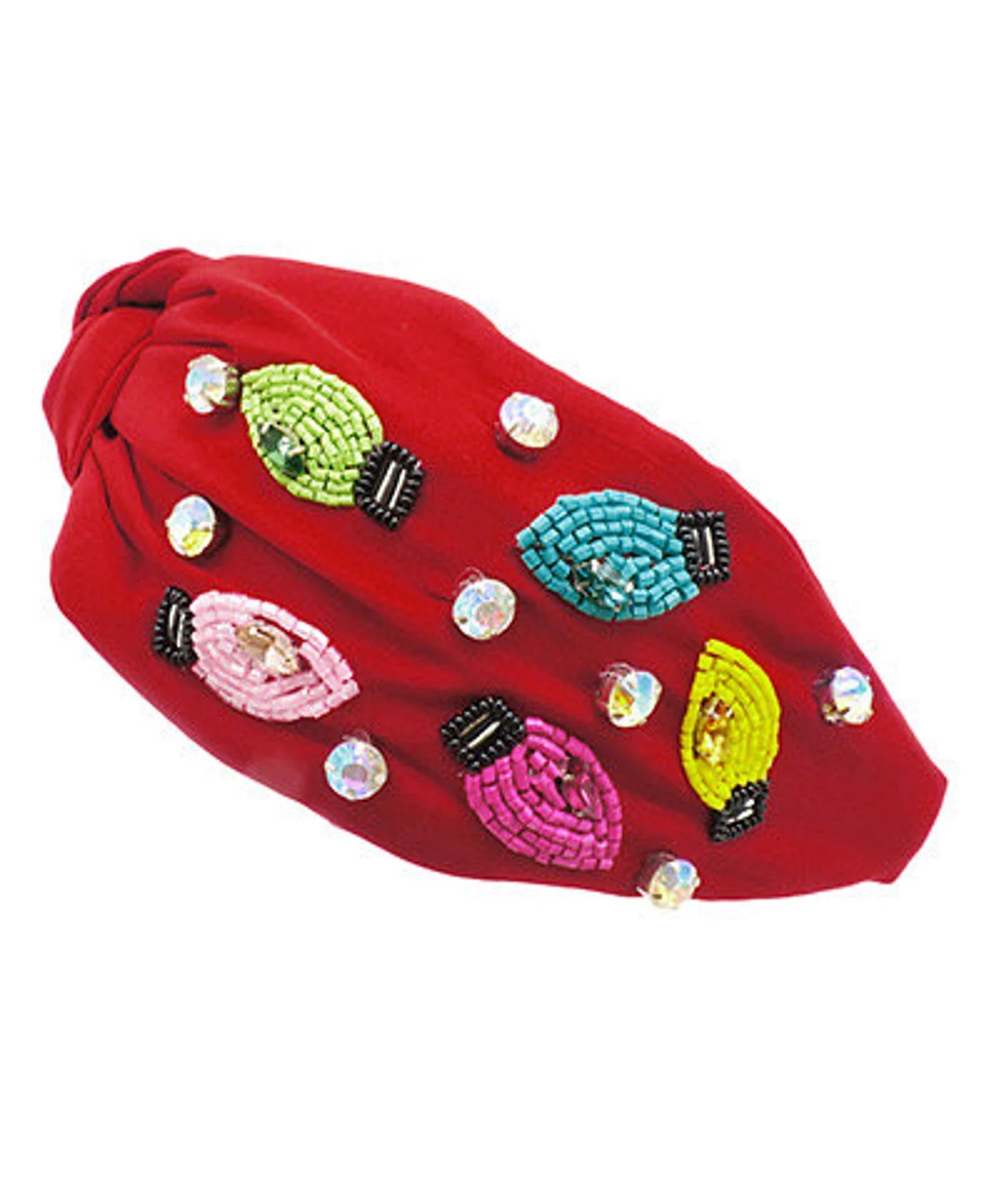 Christmas Lights Bead Headband - Red