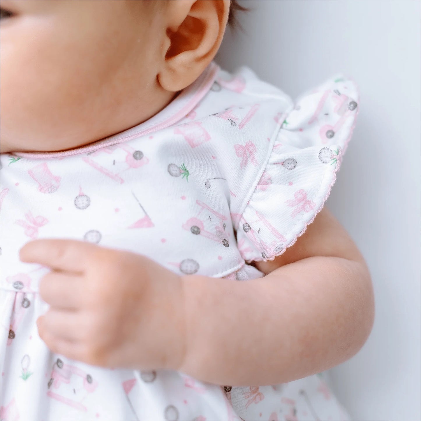 Little Golfer Print Bubble- Pink