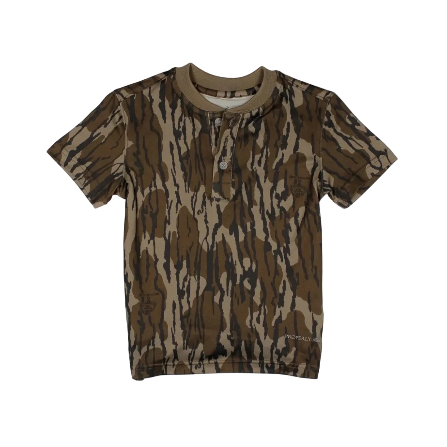 Boys Ravine Henley SS Mossy Oak Original Bottomland