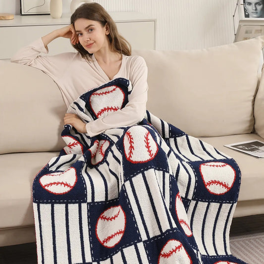 Baseball Checkered Print Blanket