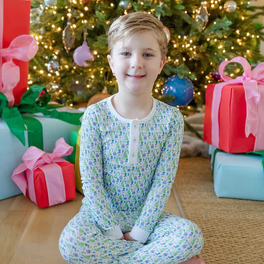 Jack Boys' Pajama Pant Set-Mod Holiday Blue