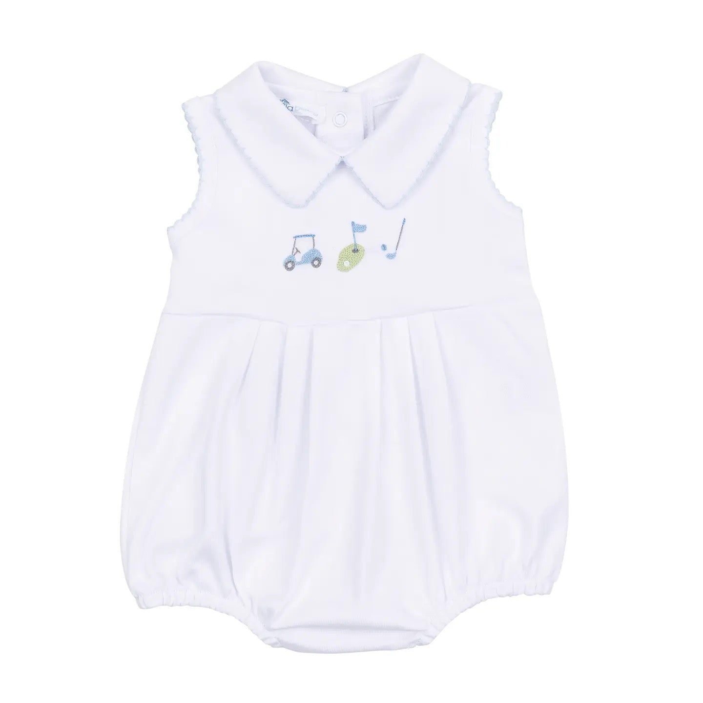 Tiny Tee Time Collared Bubble - Light Blue