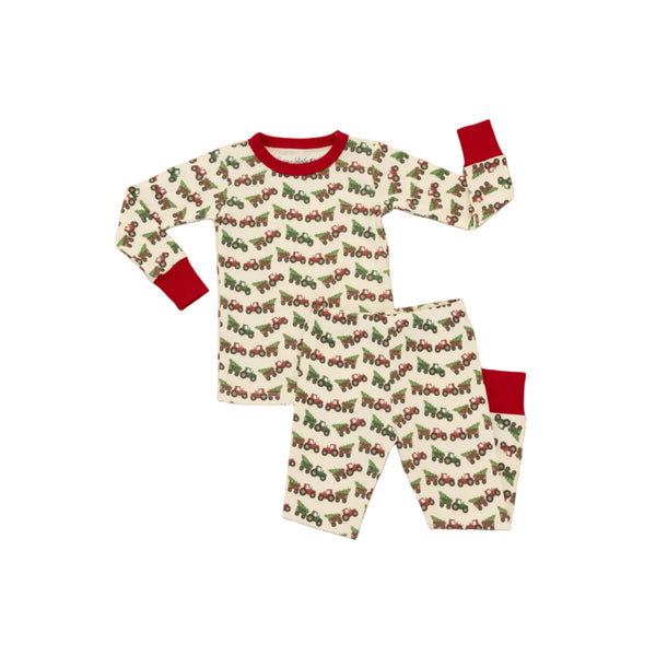 Santa's Tractor Long Pajamas