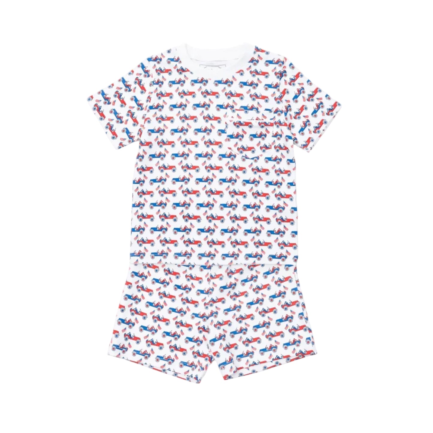 Charles Boys' Short Set- Patriotic Jeeps