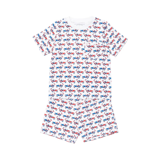 Charles Boys' Short Set- Patriotic Jeeps
