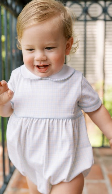 Baby Bea Bubble- Cornflower Check