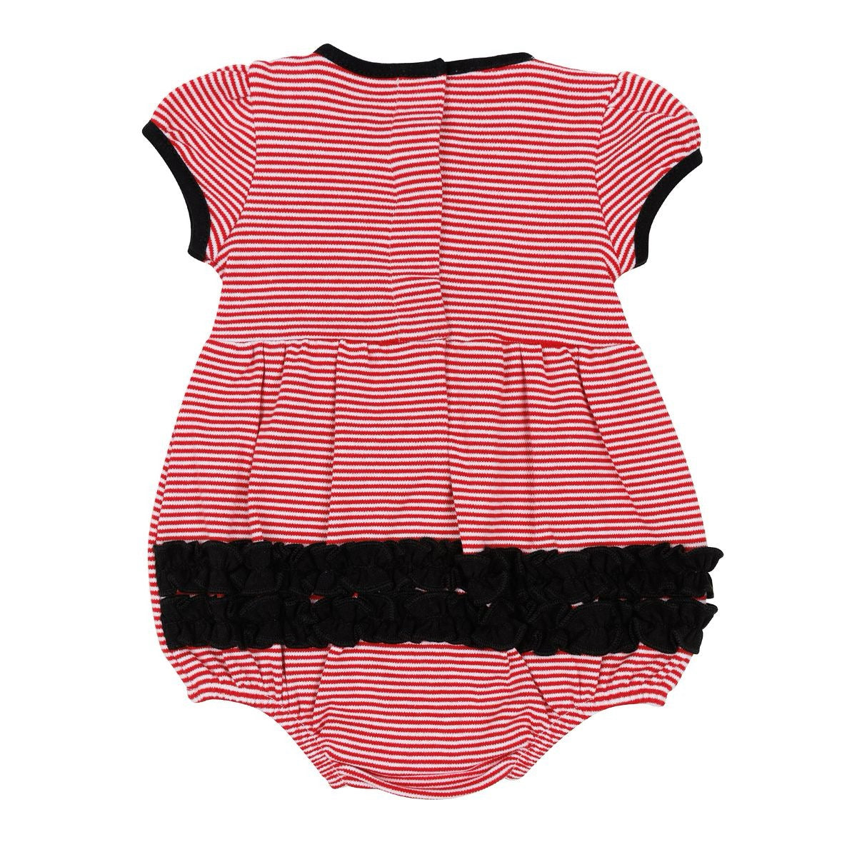 Bulldog Pride Applique Red Ruffle S/S Bubble